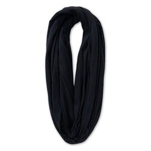 Black Infinity Scarf Loop Circle Scarf Stretch Jersey Solid OS Lightweight Goth